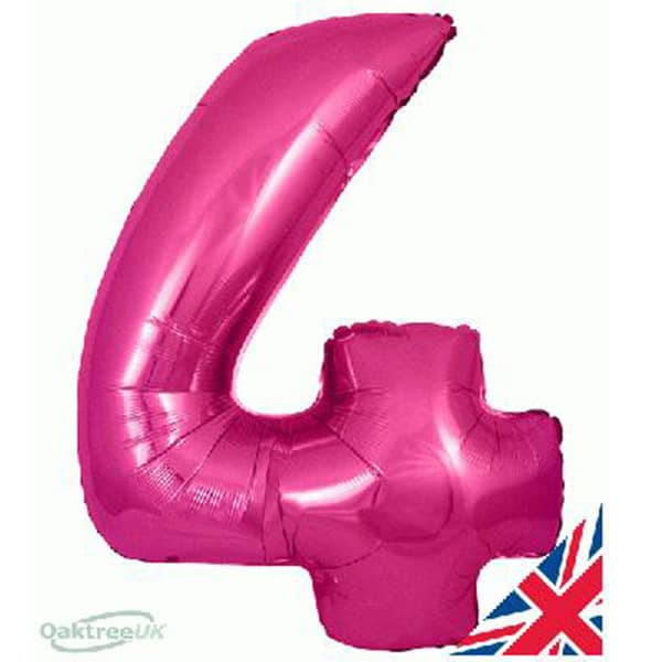 Pink XL number helium balloons
