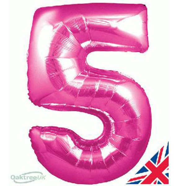 Pink XL number helium balloons