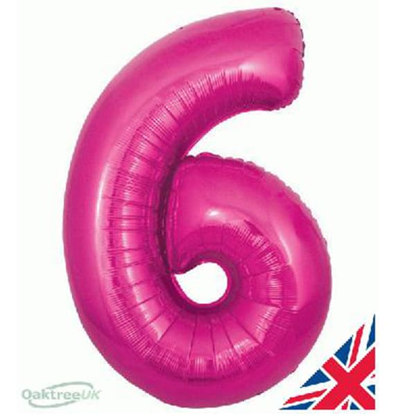 Pink XL number helium balloons