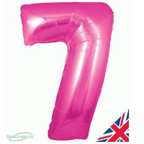 Pink XL number helium balloons