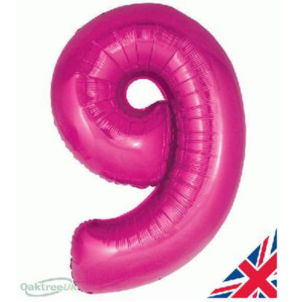 Pink XL number helium balloons