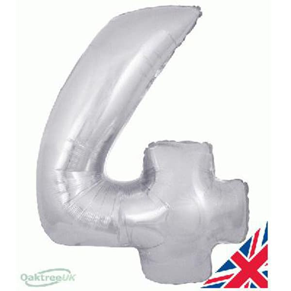 Silver XL number helium balloons