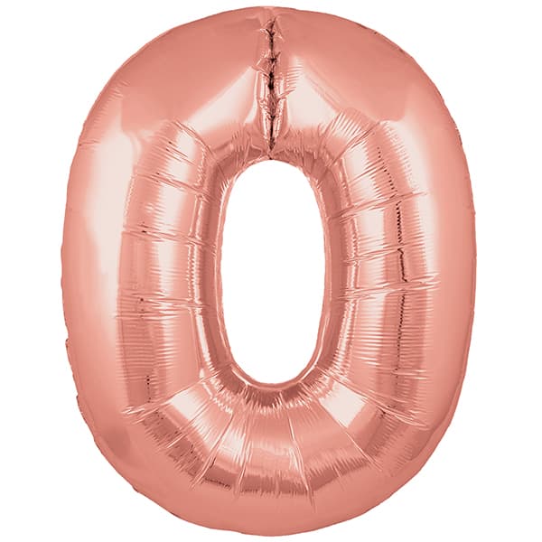 Rose Gold XL number helium balloons