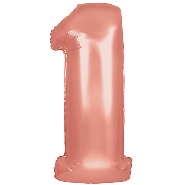 Rose Gold XL number helium balloons