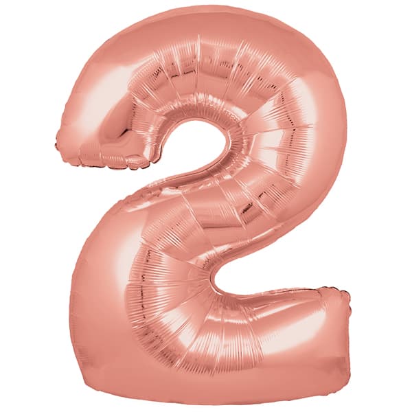 Rose Gold XL number helium balloons