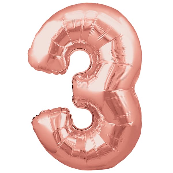 Rose Gold XL number helium balloons