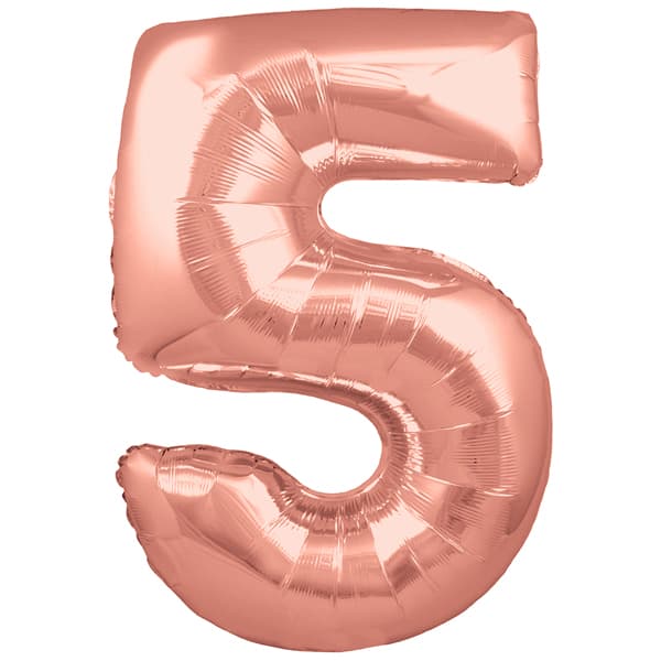 Rose Gold XL number helium balloons