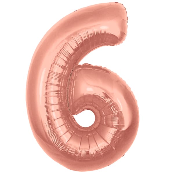 Rose Gold XL number helium balloons