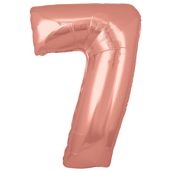Rose Gold XL number helium balloons