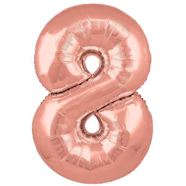 Rose Gold XL number helium balloons