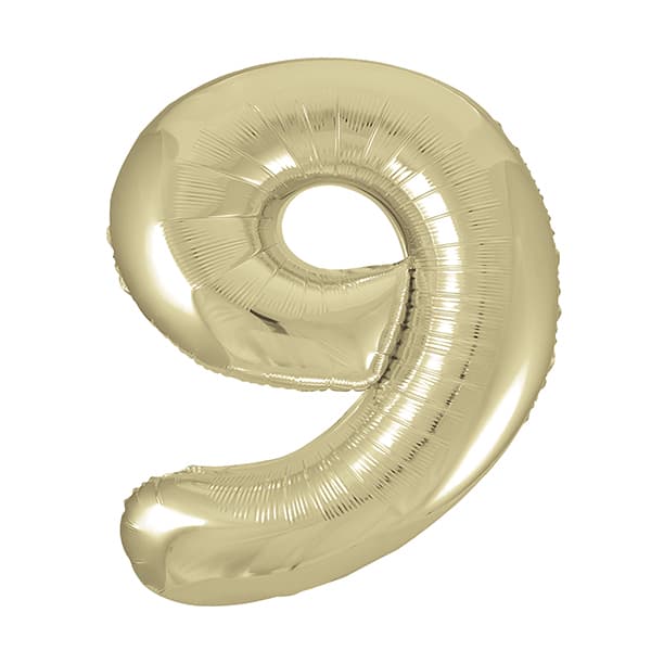 Gold XL number helium balloons