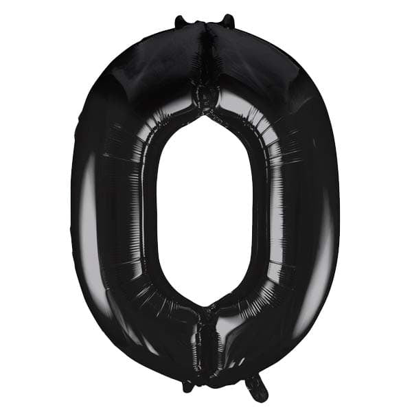 Black XL number helium balloons