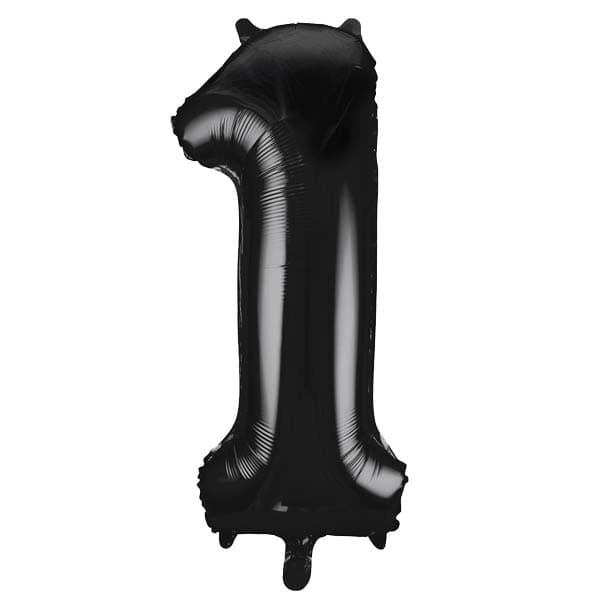 Black XL number helium balloons