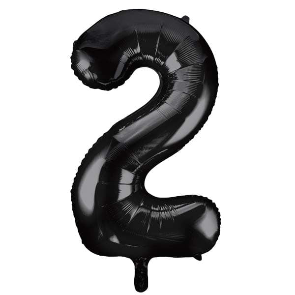 Black XL number helium balloons