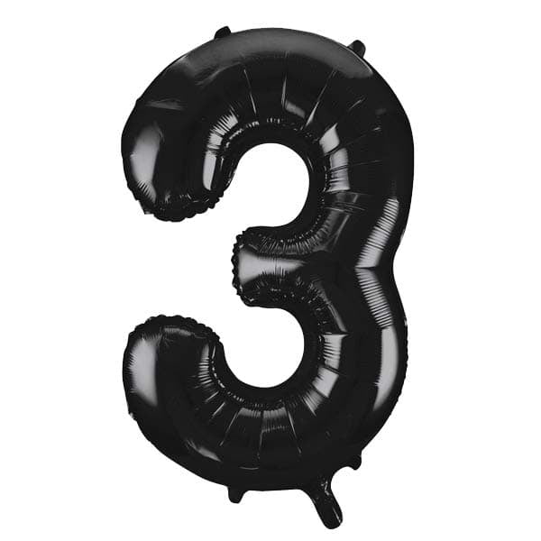 Black XL number helium balloons