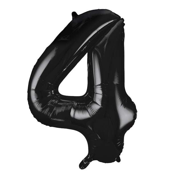 Black XL number helium balloons