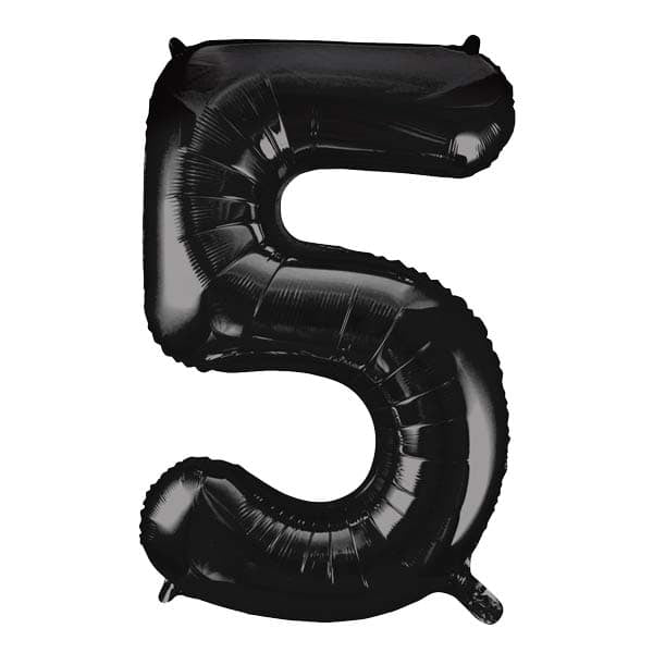 Black XL number helium balloons