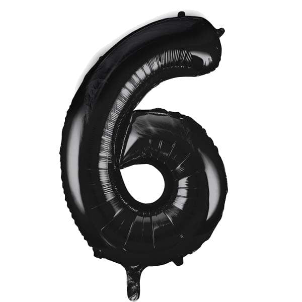 Black XL number helium balloons