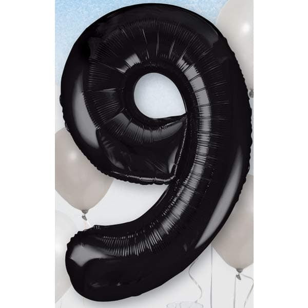 Black XL number helium balloons