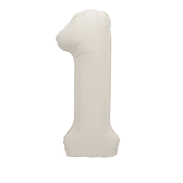 Cream XL number helium balloons