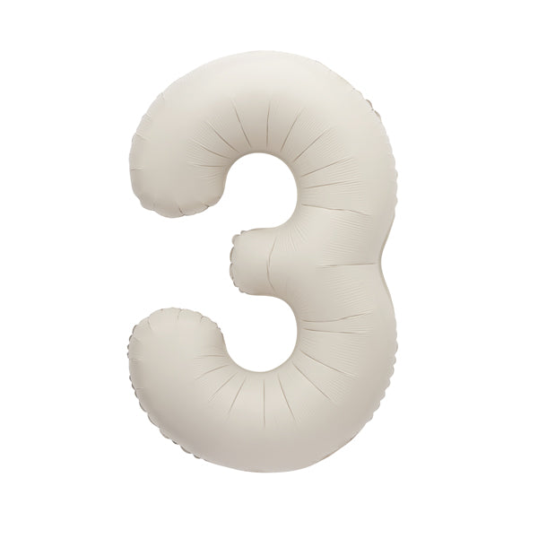 Cream XL number helium balloons