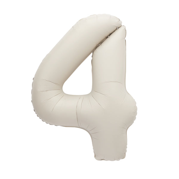 Cream XL number helium balloons