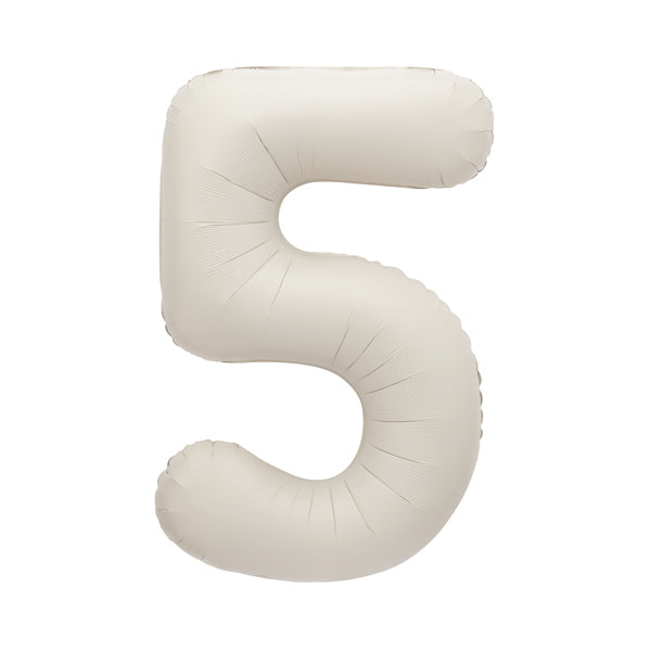 Cream XL number helium balloons
