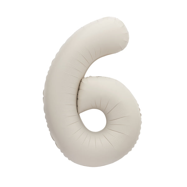 Cream XL number helium balloons