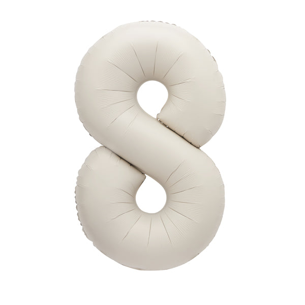 Cream XL number helium balloons