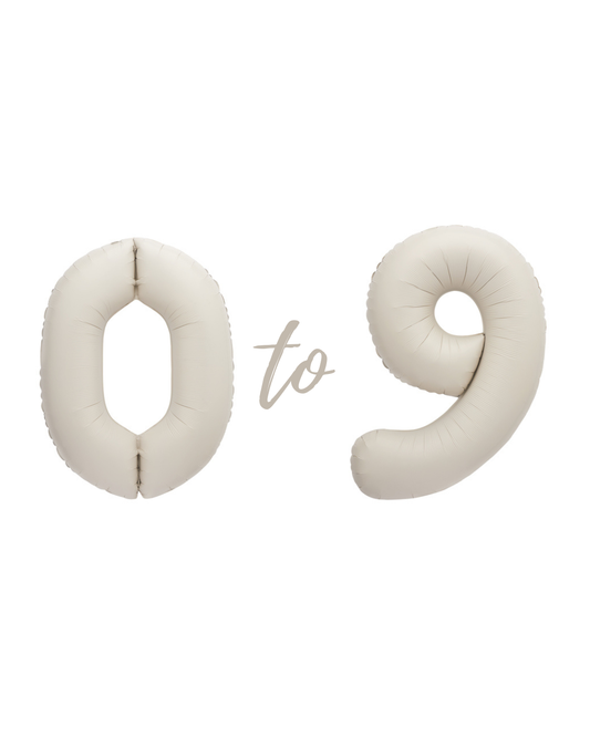 Cream XL number helium balloons