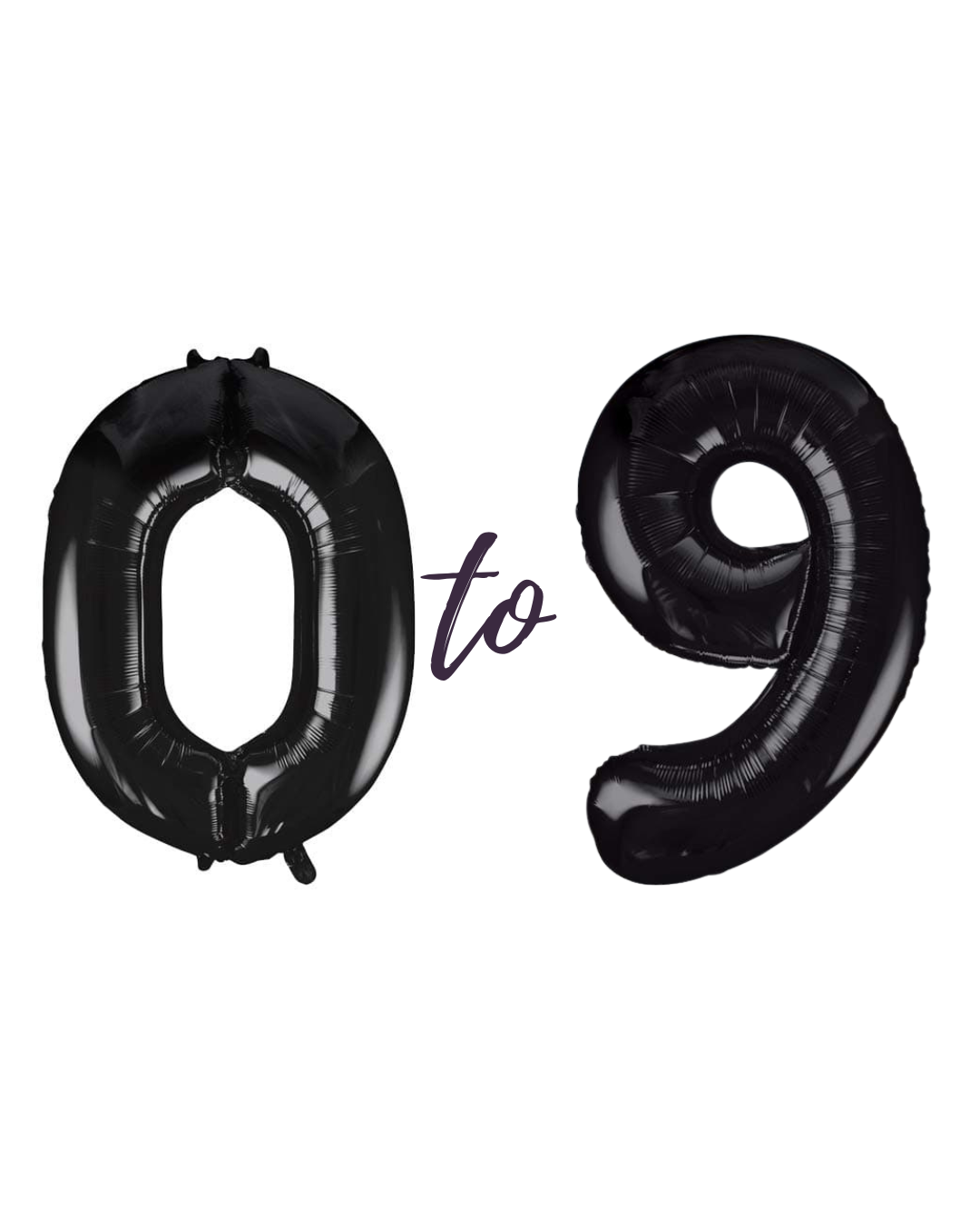 Black XL number helium balloons