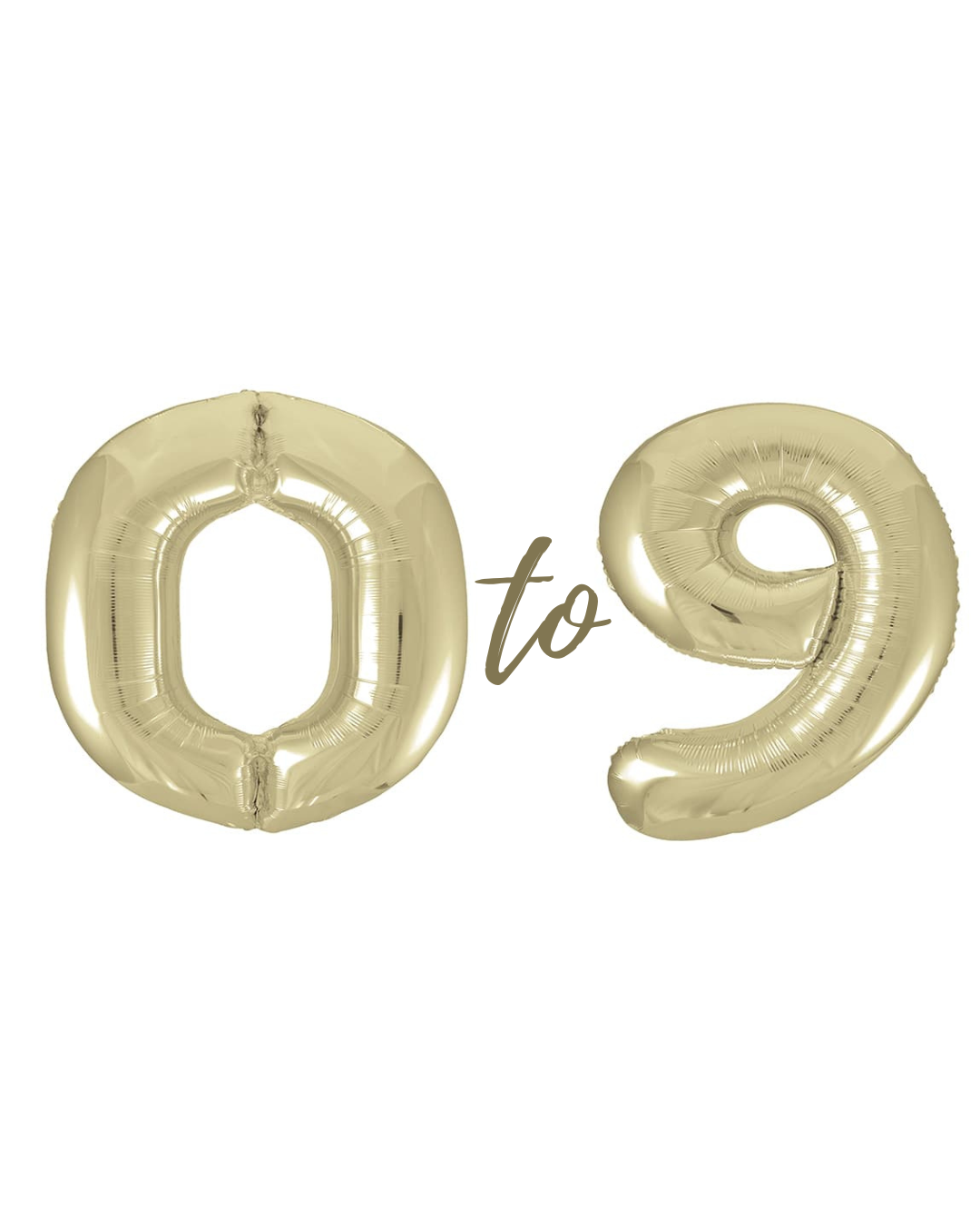 Gold XL number helium balloons