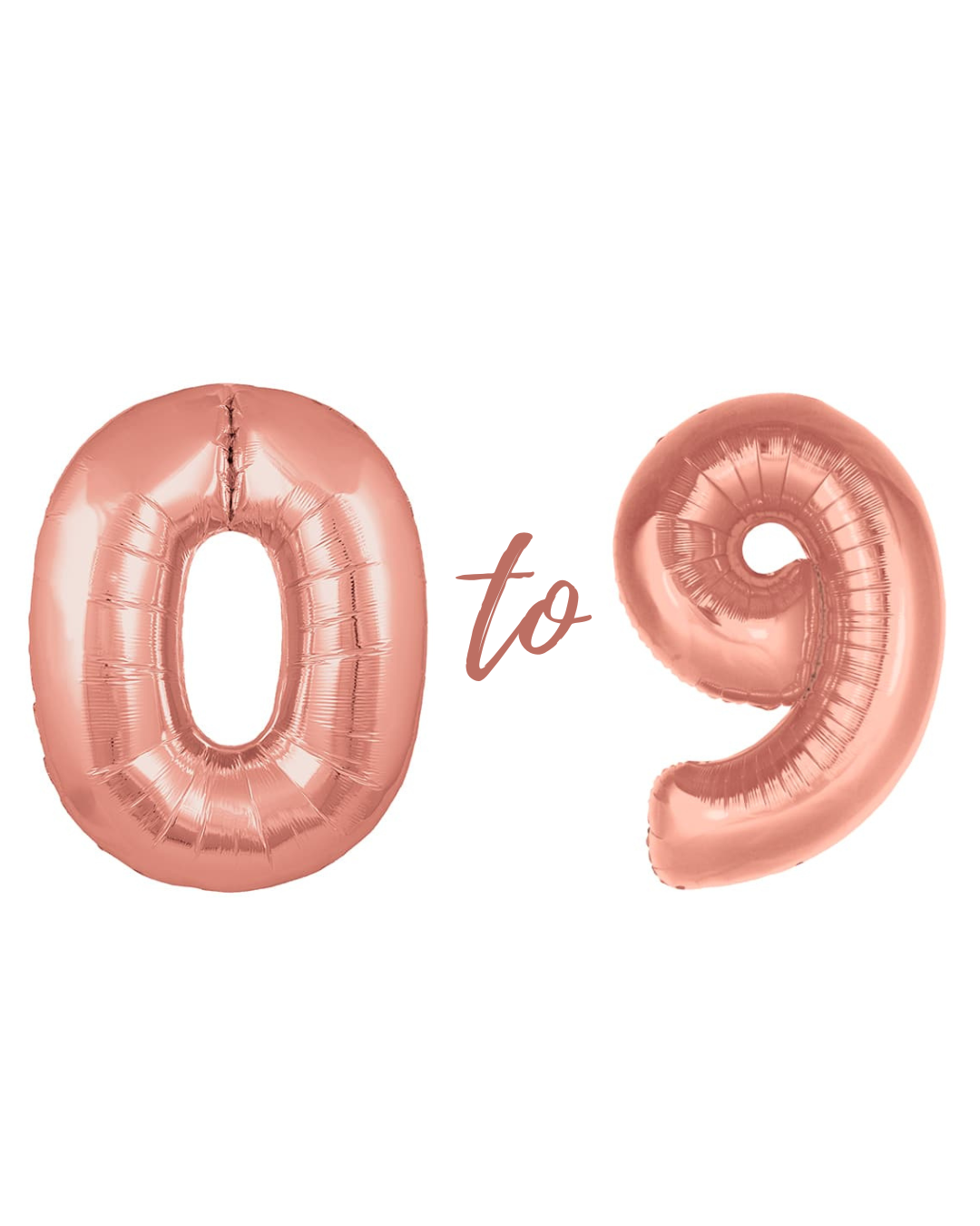 Rose Gold XL number helium balloons