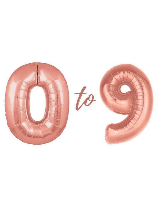 Rose Gold XL number helium balloons