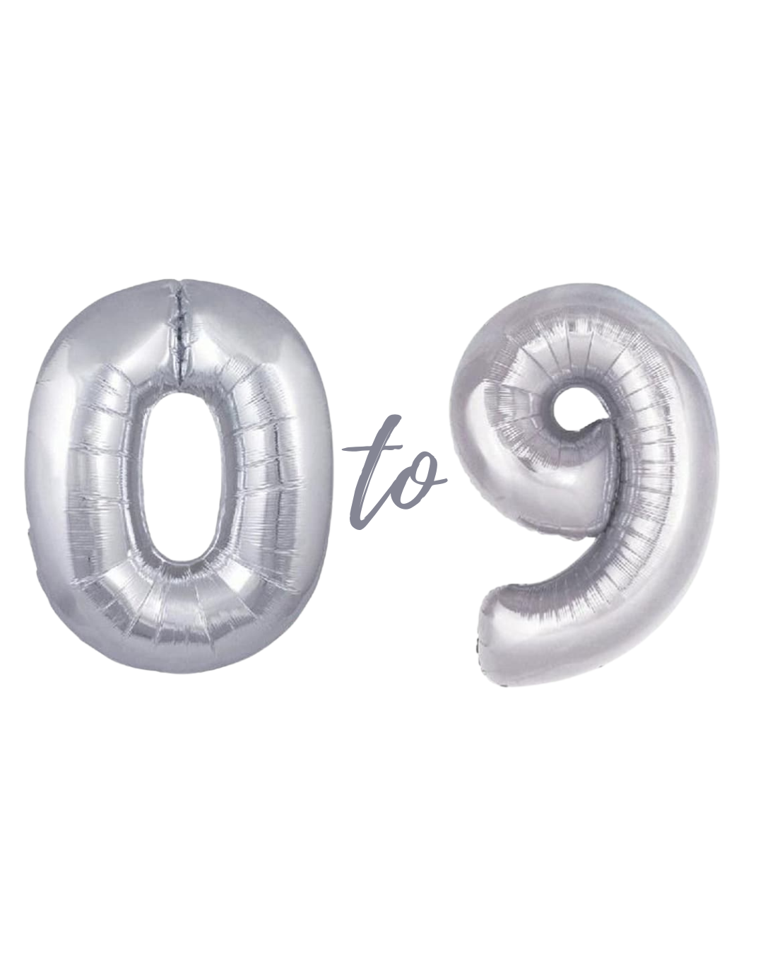 Silver XL number helium balloons