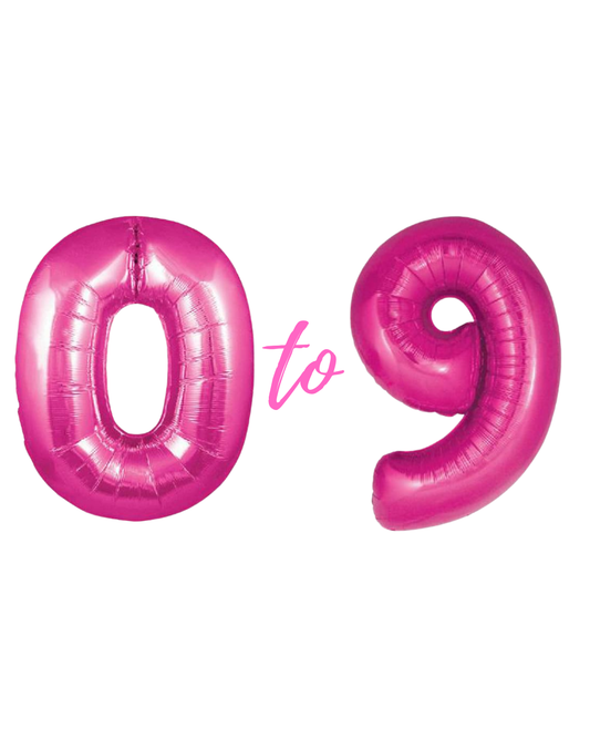 Pink XL number helium balloons