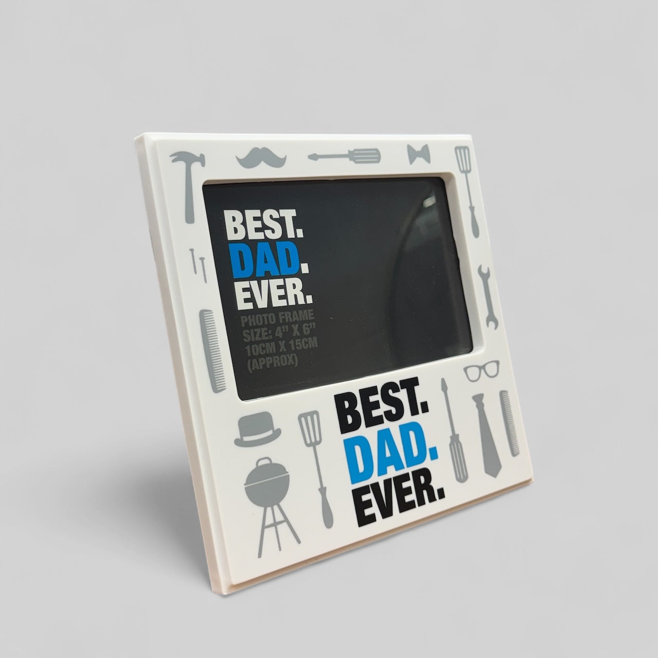 Best dad ever photo frame white