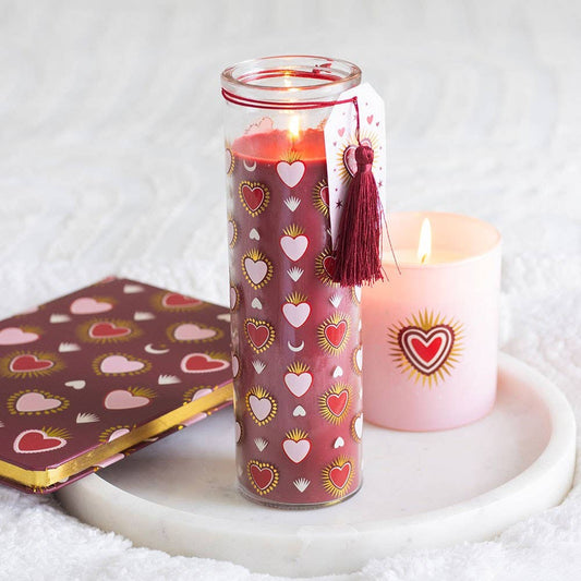 Sacred Heart Tube Candle Black Fig Valentine's Day