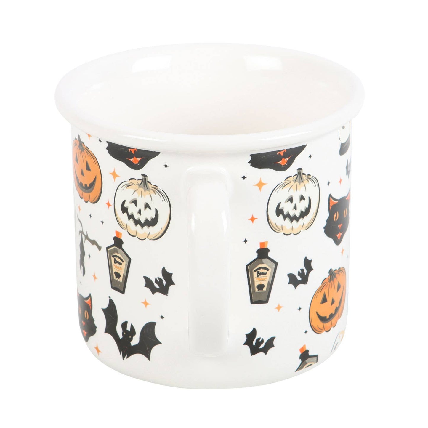 Spooky Cat and Pumpkin Print Halloween Mug