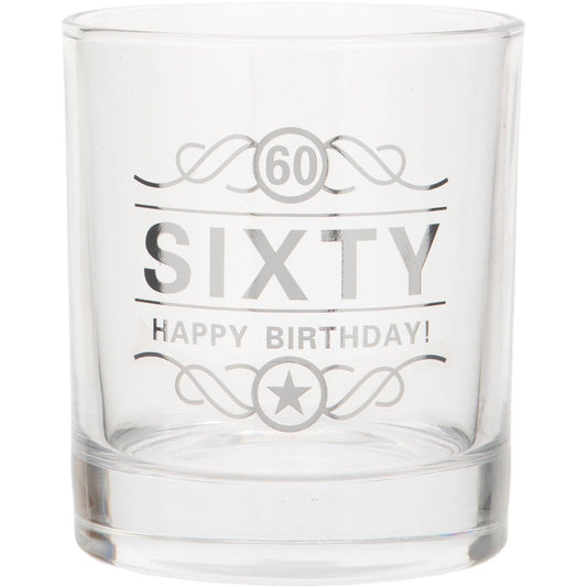 60th Birthday Spirit Glass, 350ml, Gift Boxed