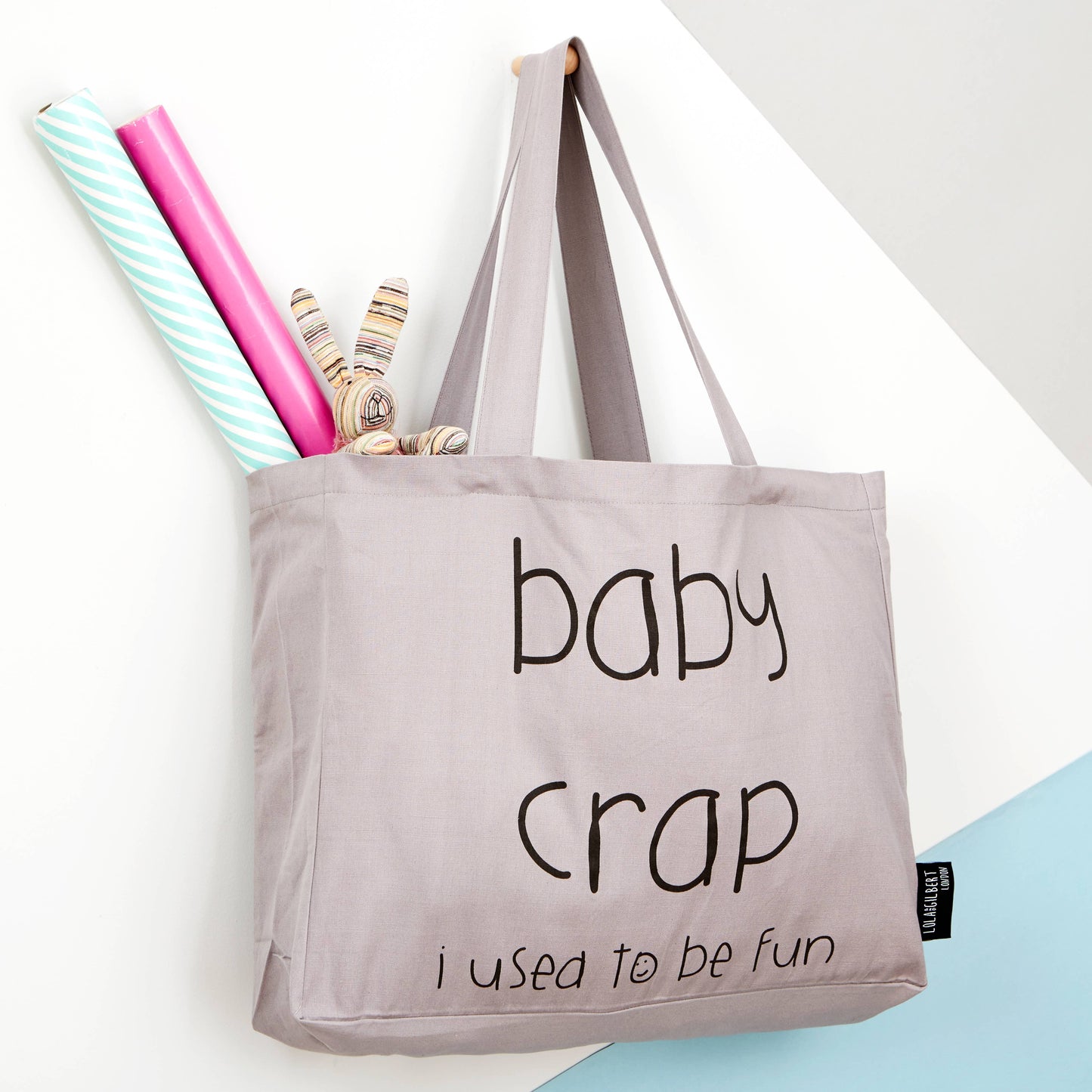 'Baby Crap, I Used To Be Fun' Large Tote Bag