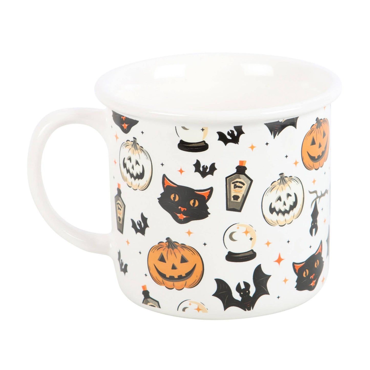 Spooky Cat and Pumpkin Print Halloween Mug