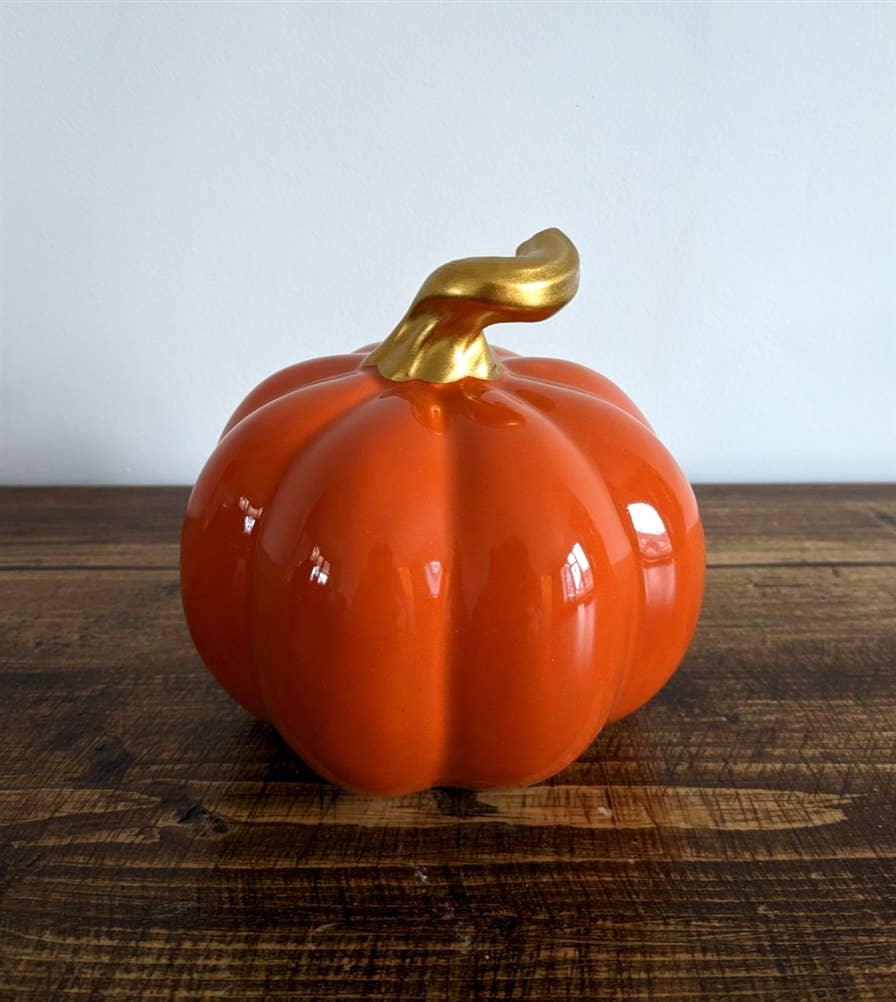 AM60048 - Medium Ceramic Pumpkin 11cm - Orange