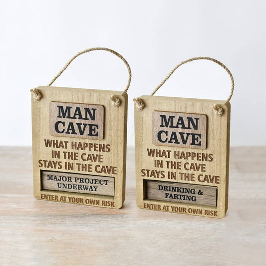 Man Cave Sign w/ String Hanger, 15cm