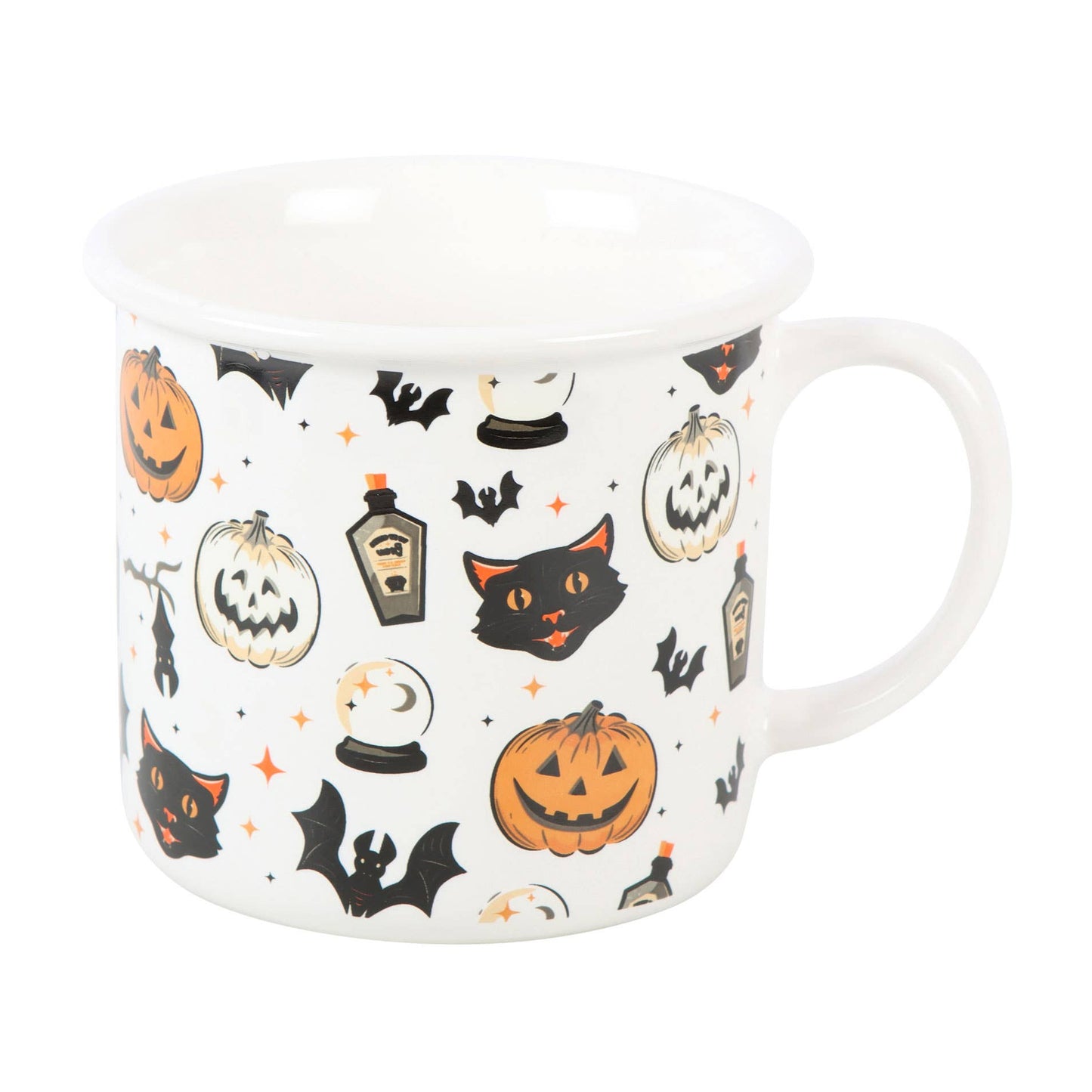 Spooky Cat and Pumpkin Print Halloween Mug