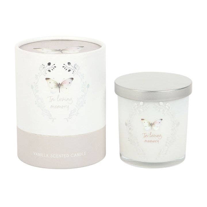 Vanilla Candle In Loving Memory White Butterfly