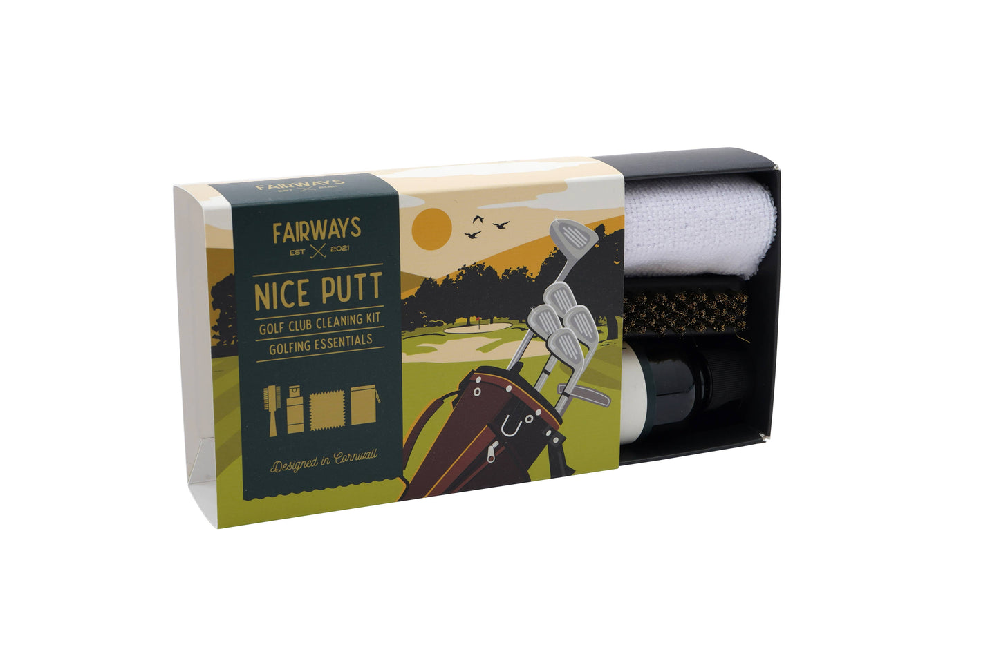 'Nice Putt' Golf Club Cleaning Kit in Gift Box Fairways