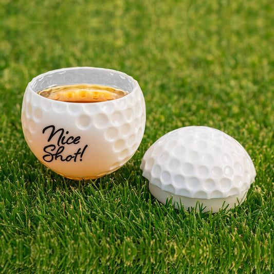 Golf Ball Shot Glasses 'Nice Shot' Set Of 3 In Gift Box
